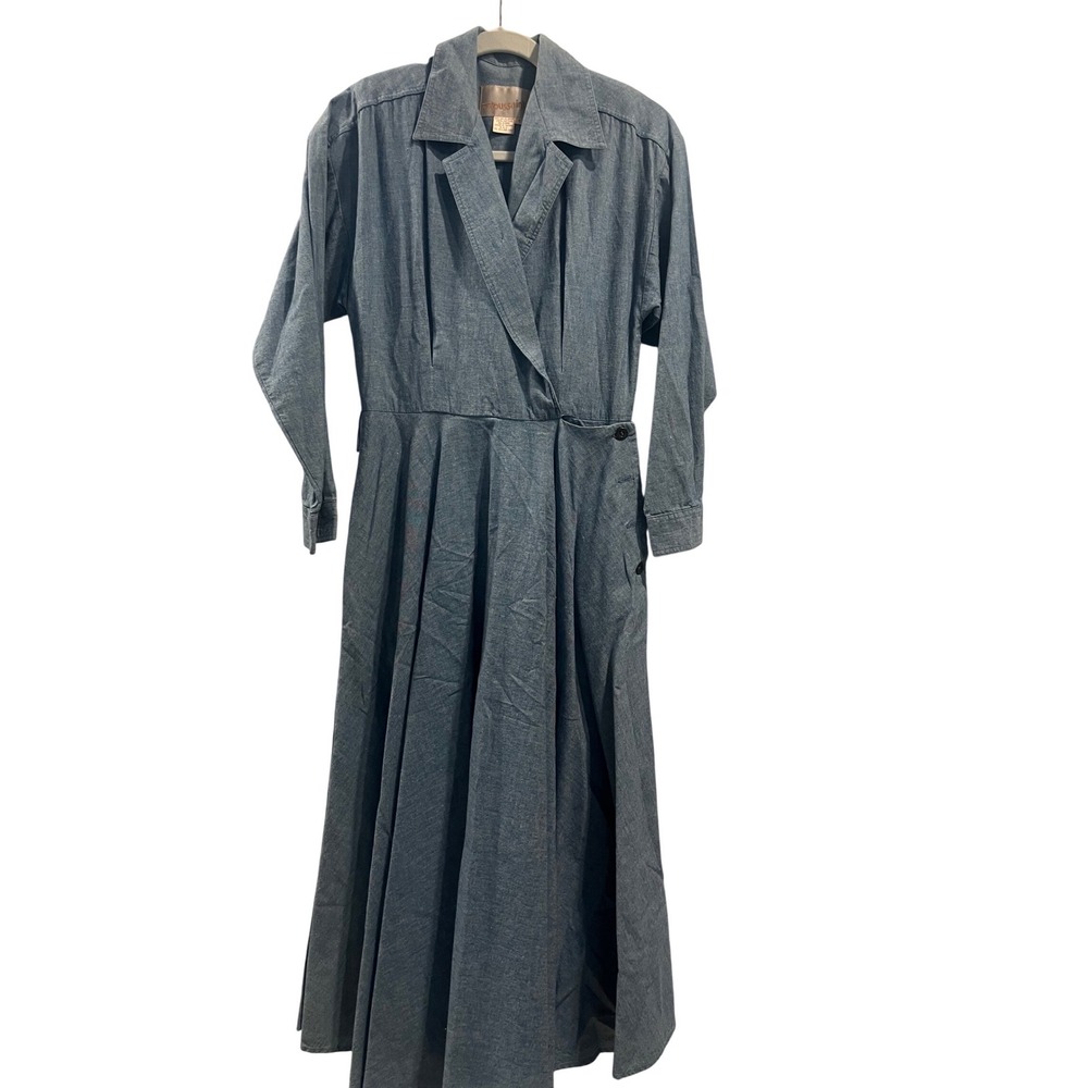 Vintage‎ long denim Jean dress  6 belted Alina toussaint